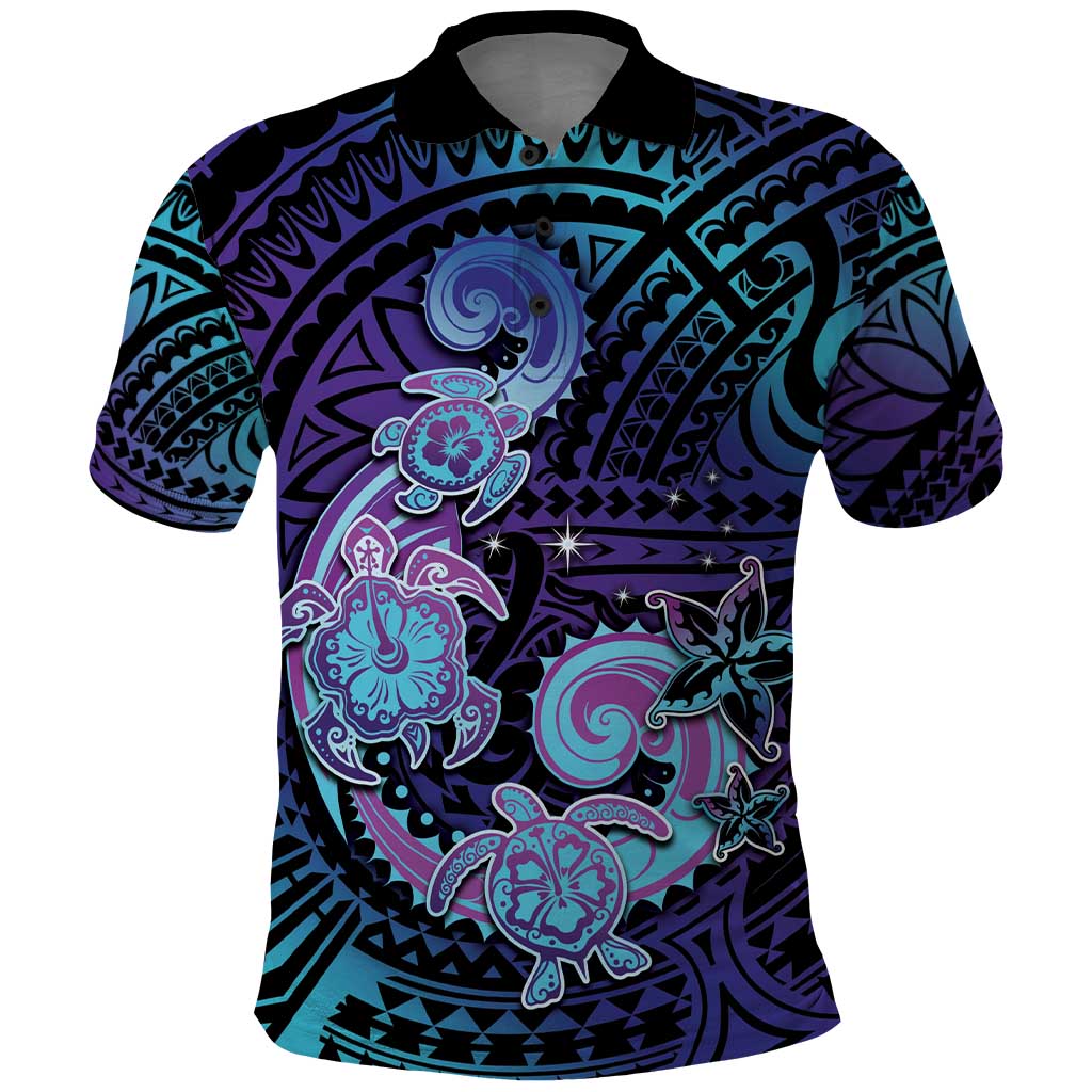 Hawaii Makahiki Turtle Polo Shirt Spiral Polynesian Tattoo