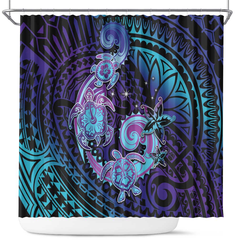 Hawaii Makahiki Turtle Shower Curtain Spiral Polynesian Tattoo