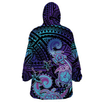 Hawaii Makahiki Turtle Wearable Blanket Hoodie Spiral Polynesian Tattoo