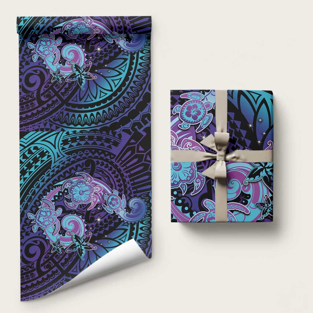 Hawaii Makahiki Turtle Wrapping Paper Spiral Polynesian Tattoo - Polynesian Pride