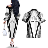 Custom Bula Fiji Football Couples Matching Off The Shoulder Long Sleeve Dress and Hawaiian Shirt Go Champions - Polynesian Pride