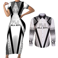 Custom Bula Fiji Football Couples Matching Short Sleeve Bodycon Dress and Long Sleeve Button Shirt Go Champions - Polynesian Pride