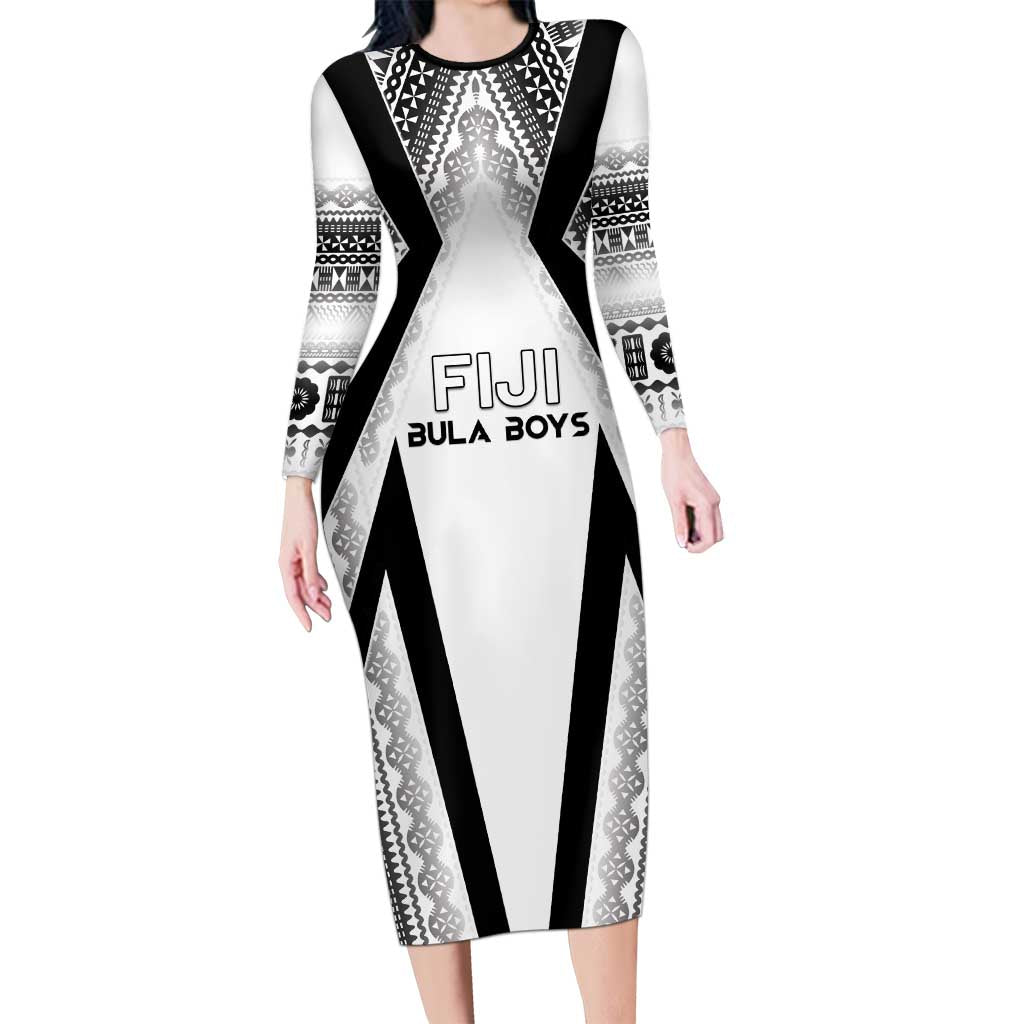 Custom Bula Fiji Football Family Matching Long Sleeve Bodycon Dress and Hawaiian Shirt Go Champions - Polynesian Pride