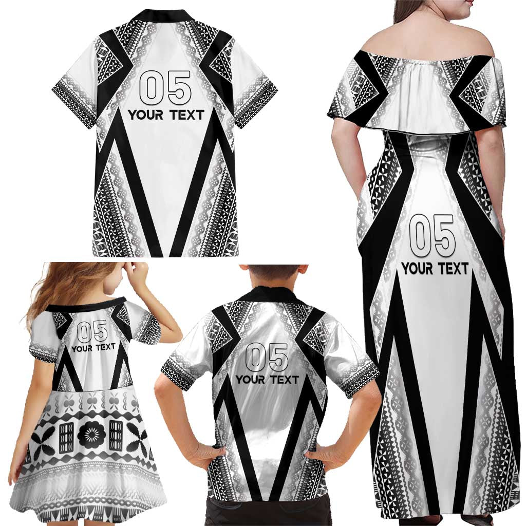Custom Bula Fiji Football Family Matching Off Shoulder Maxi Dress and Hawaiian Shirt Go Champions - Polynesian Pride