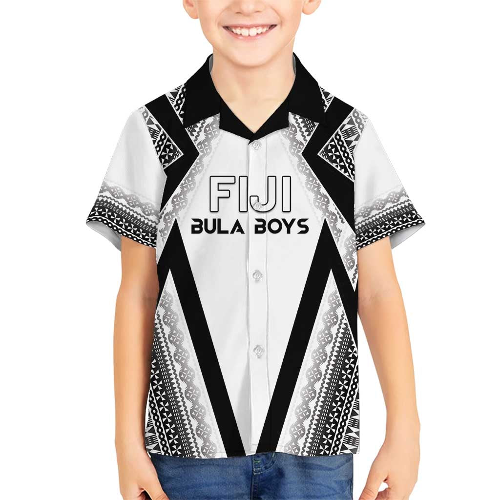 Custom Bula Fiji Football Family Matching Puletasi and Hawaiian Shirt Go Champions LT05 Son's Shirt White - Polynesian Pride