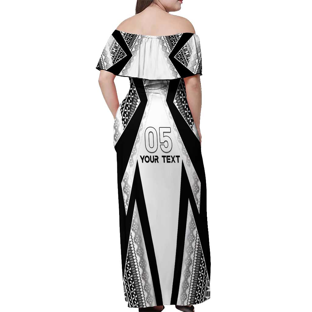 Custom Bula Fiji Football Off Shoulder Maxi Dress Go Champions - Polynesian Pride