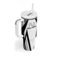 Custom Bula Fiji Football Tumbler With Handle Go Champions - Polynesian Pride