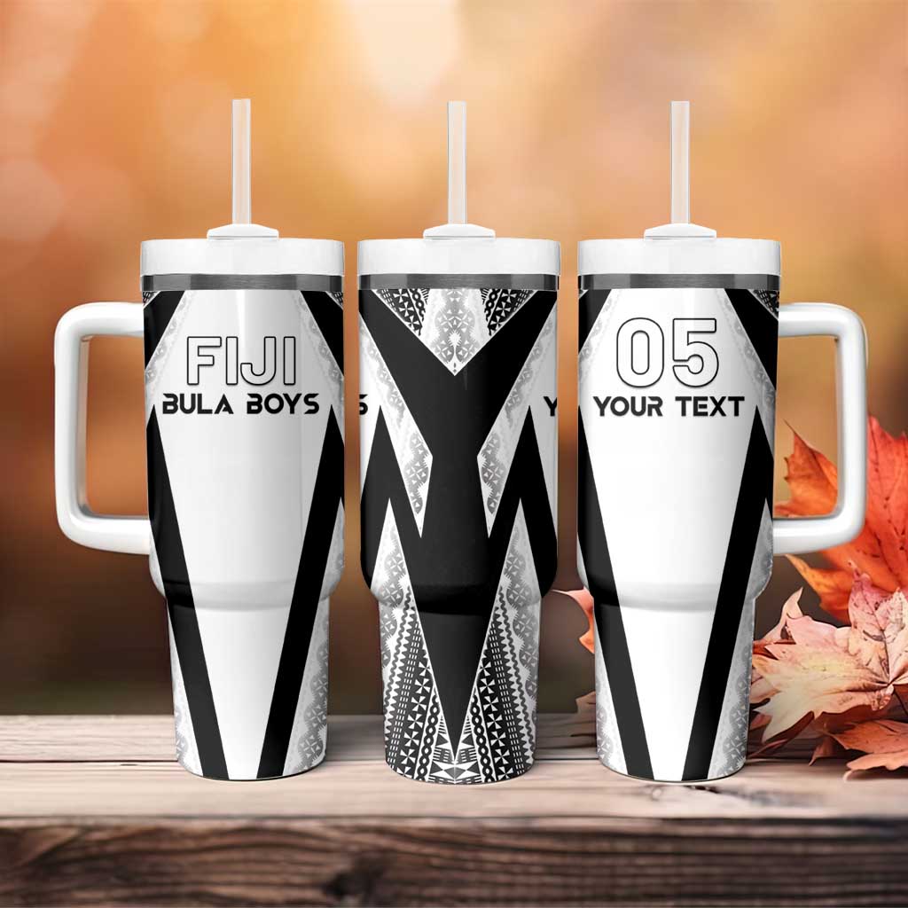 Custom Bula Fiji Football Tumbler With Handle Go Champions - Polynesian Pride