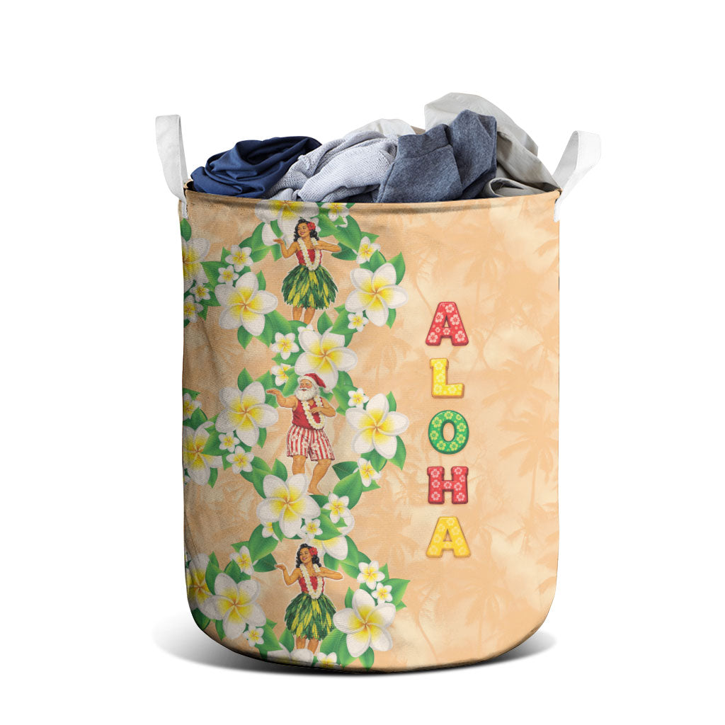 Aloha Hawaii Chilly Christmas Laundry Basket Tropical Vibes