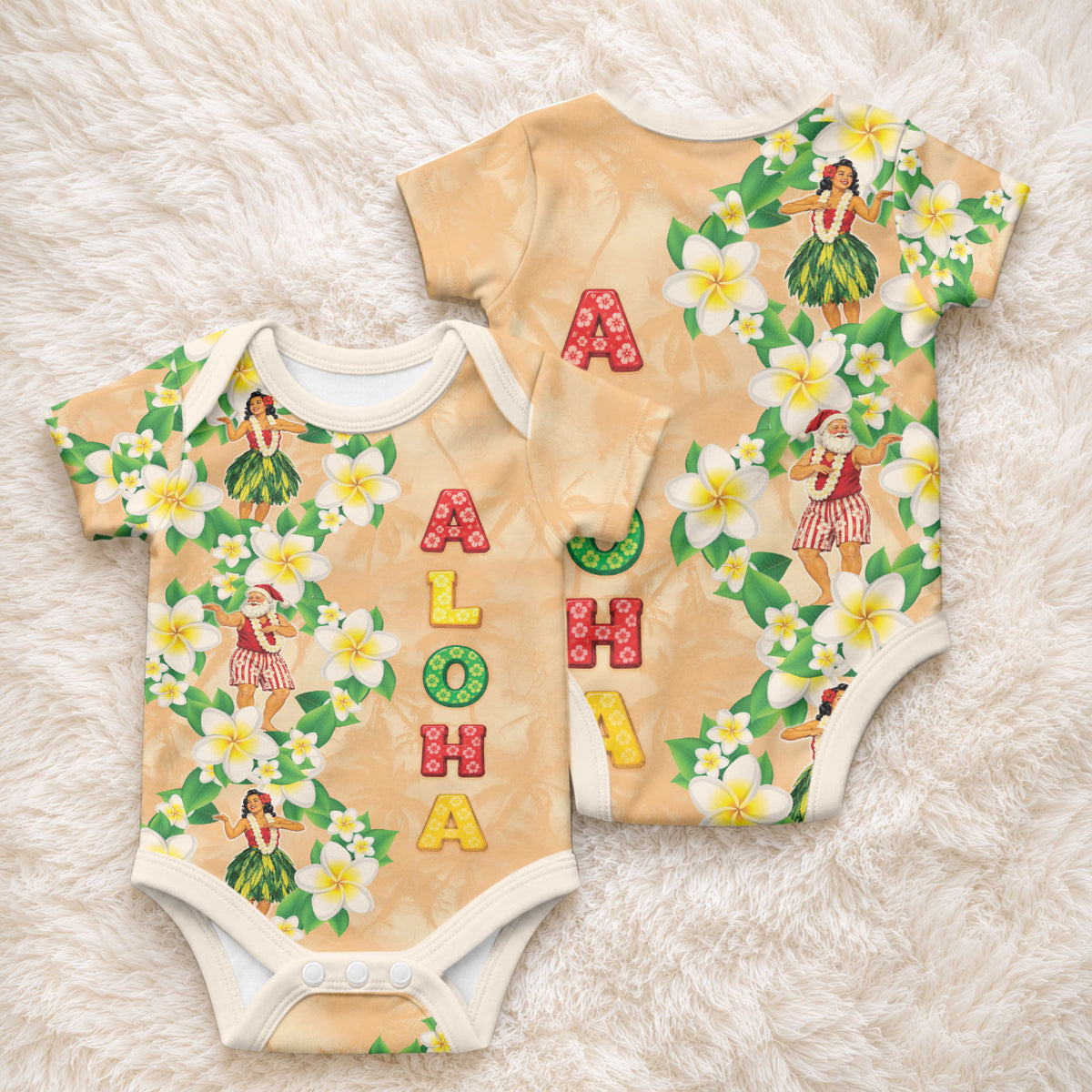 Aloha Hawaii Chilly Christmas Baby Onesie Tropical Vibes