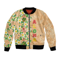 Aloha Hawaii Chilly Christmas Bomber Jacket Tropical Vibes LT05 Unisex Beige - Polynesian Pride
