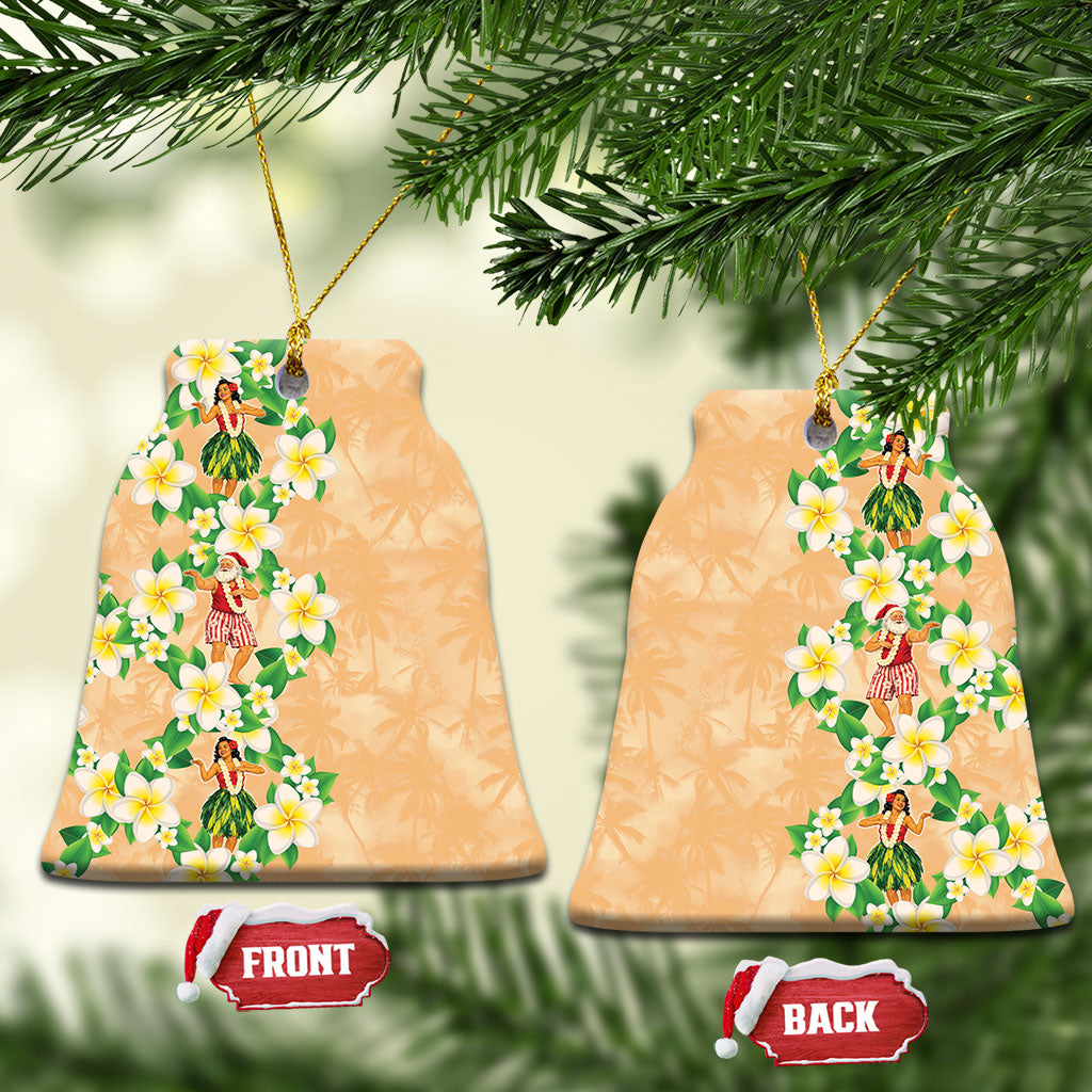 Aloha Hawaii Chilly Christmas Ceramic Ornament Tropical Vibes LT05 Bell Flake Beige - Polynesian Pride