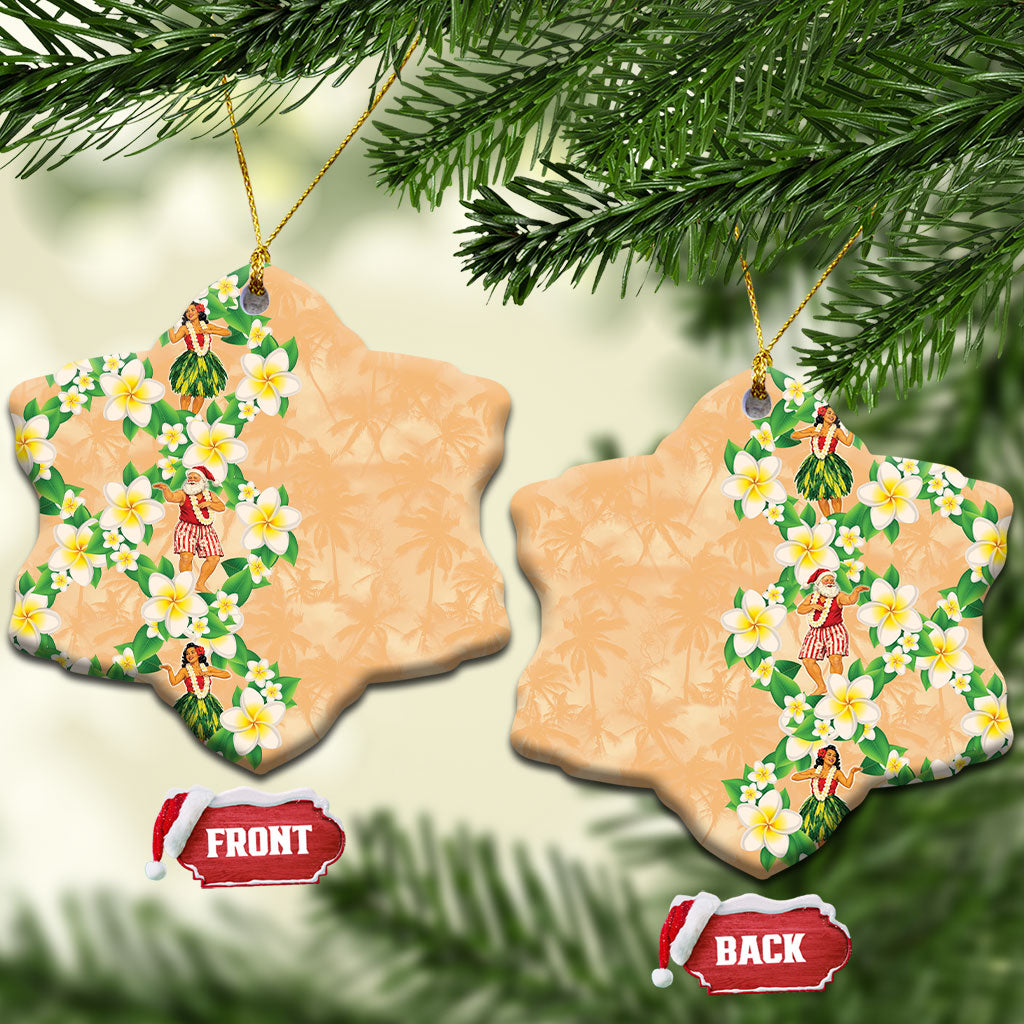 Aloha Hawaii Chilly Christmas Ceramic Ornament Tropical Vibes LT05 Snow Flake Beige - Polynesian Pride