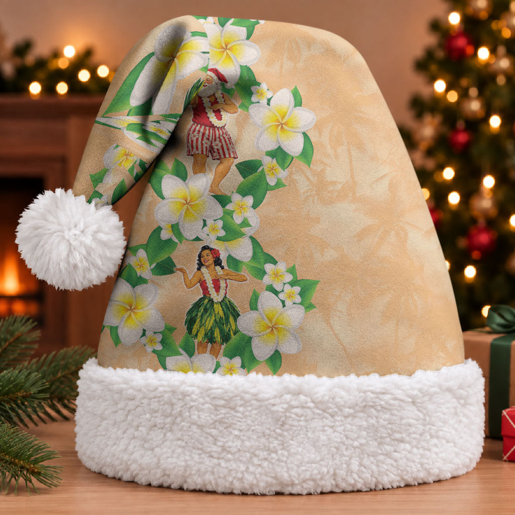 Aloha Hawaii Chilly Christmas Santa Hat Tropical Vibes LT05 With Fur Beige - Polynesian Pride