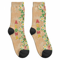 Aloha Hawaii Chilly Christmas Crew Socks Tropical Vibes LT05 - Polynesian Pride