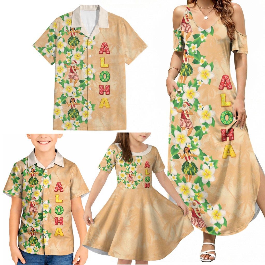 Aloha Hawaii Chilly Christmas Family Matching Summer Maxi Dress and Hawaiian Shirt Tropical Vibes