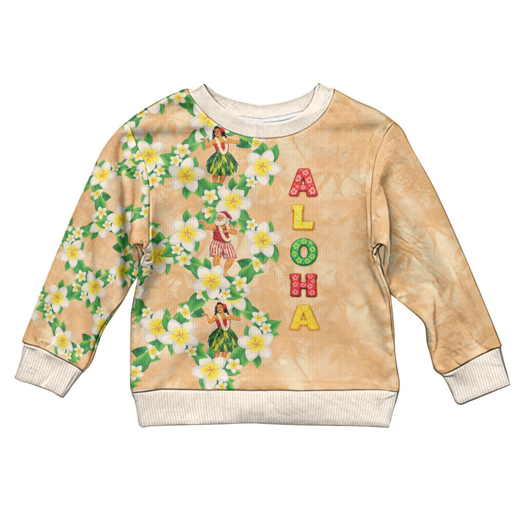 Aloha Hawaii Chilly Christmas Kid Ugly Christmas Sweater Tropical Vibes LT05 Kid Beige - Polynesian Pride