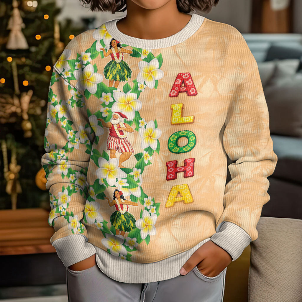 Aloha Hawaii Chilly Christmas Kid Ugly Christmas Sweater Tropical Vibes LT05 - Polynesian Pride