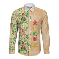 Aloha Hawaii Chilly Christmas Long Sleeve Button Shirt Tropical Vibes