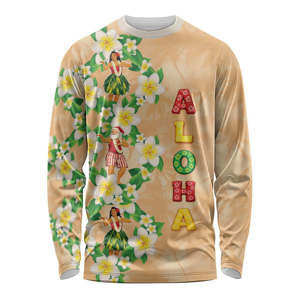 Aloha Hawaii Chilly Christmas Long Sleeve Shirt Tropical Vibes LT05 Unisex Beige - Polynesian Pride