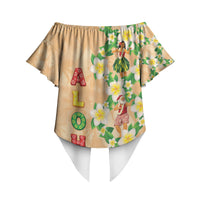 Aloha Hawaii Chilly Christmas Off Shoulder Wrap Waist Top Tropical Vibes