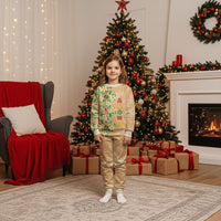 Aloha Hawaii Chilly Christmas Pajama Set Tropical Vibes LT05 Kid Beige - Polynesian Pride