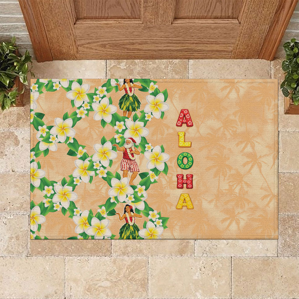 Aloha Hawaii Chilly Christmas Rubber Doormat Tropical Vibes LT05 Beige - Polynesian Pride