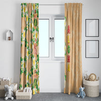 Aloha Hawaii Chilly Christmas Window Curtain Tropical Vibes