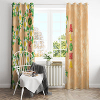 Aloha Hawaii Chilly Christmas Window Curtain Tropical Vibes