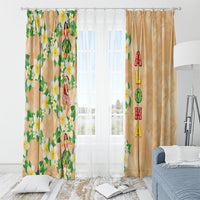 Aloha Hawaii Chilly Christmas Window Curtain Tropical Vibes