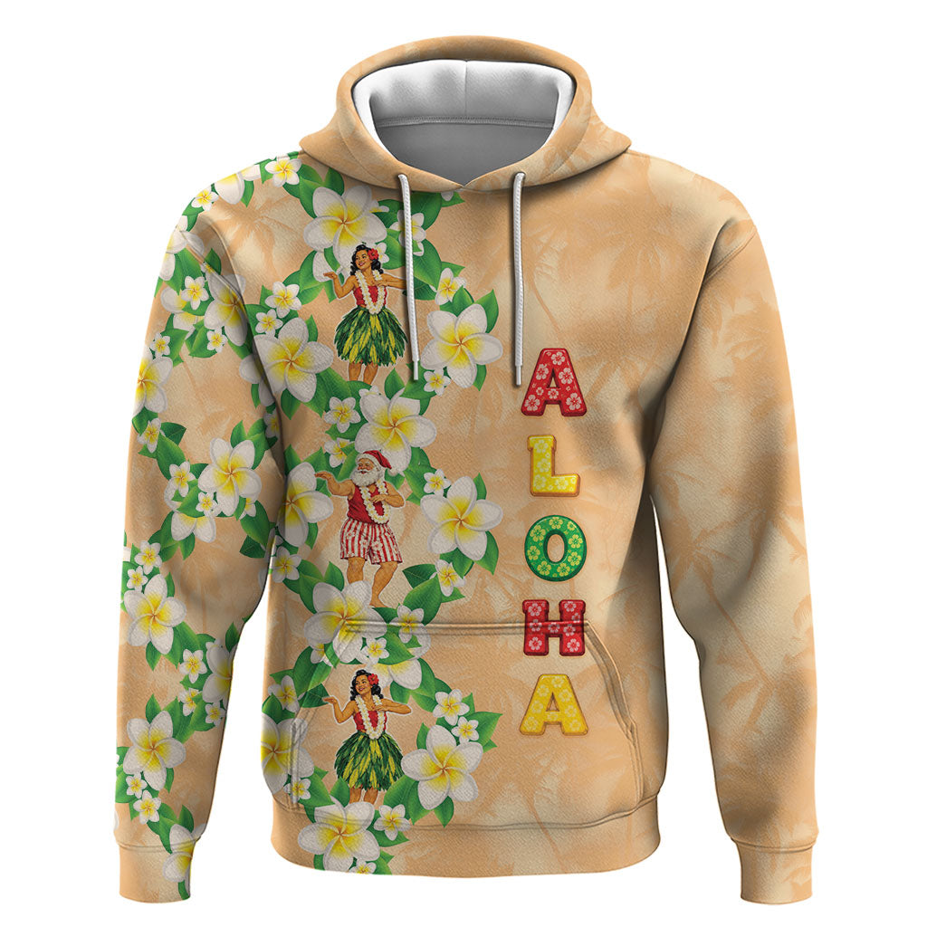 Aloha Hawaii Chilly Christmas Zip Hoodie Tropical Vibes LT05 Pullover Hoodie Beige - Polynesian Pride