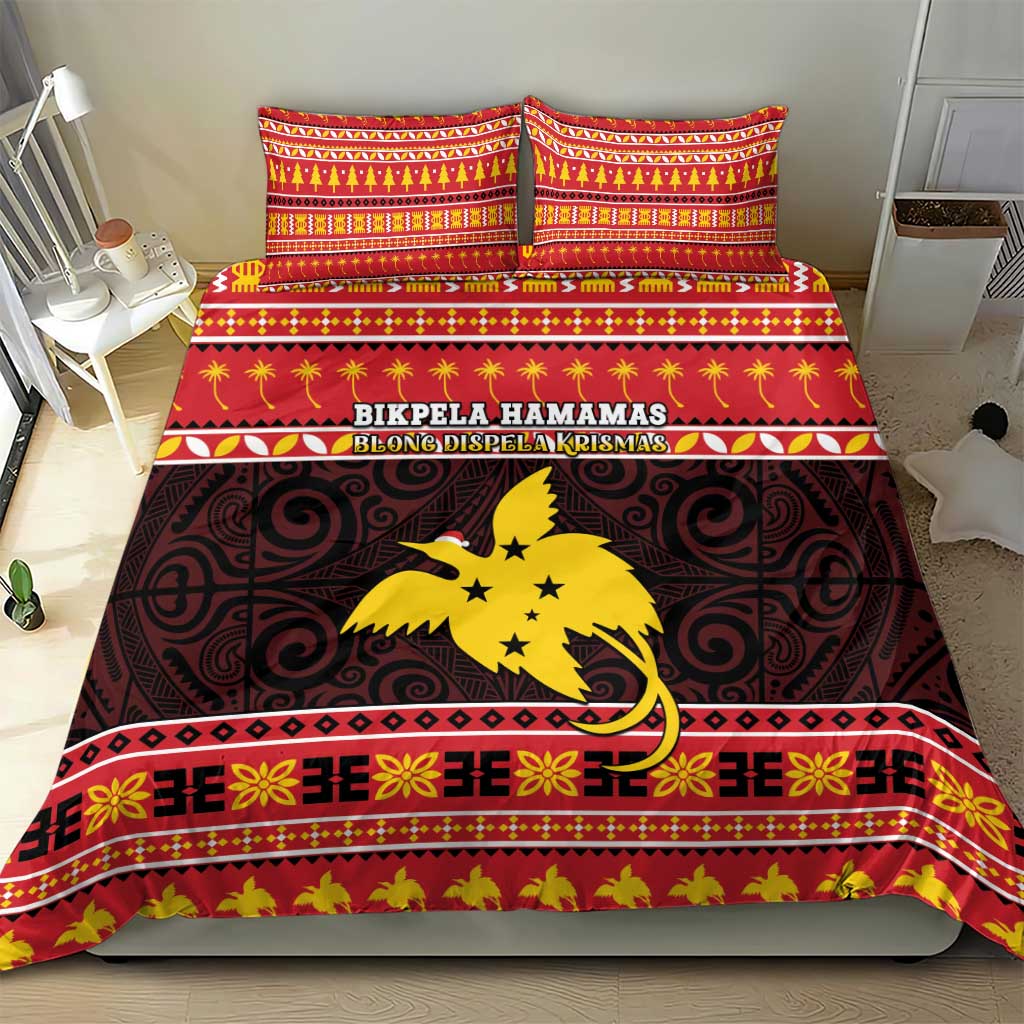 Papua New Guinea Christmas Bedding Set Santa Raggiana