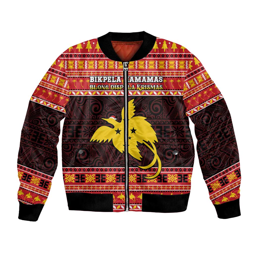 Papua New Guinea Christmas Bomber Jacket Santa Raggiana