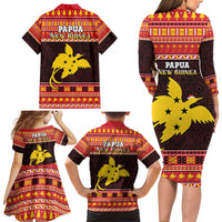 Papua New Guinea Christmas Family Matching Long Sleeve Bodycon Dress and Hawaiian Shirt Santa Raggiana LT05 - Polynesian Pride