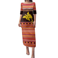 Papua New Guinea Christmas Family Matching Puletasi and Hawaiian Shirt Santa Raggiana LT05 Mom's Dress Red - Polynesian Pride