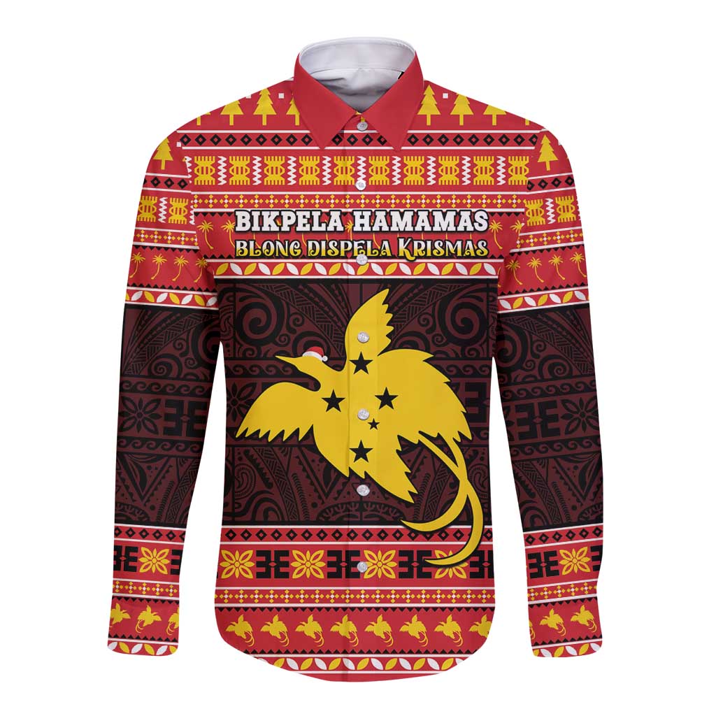 Papua New Guinea Christmas Long Sleeve Button Shirt Santa Raggiana