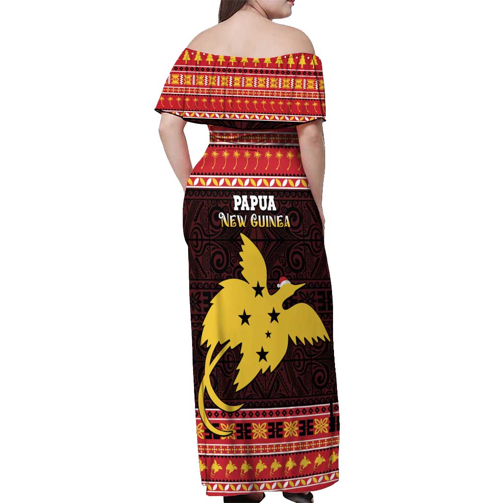 Papua New Guinea Christmas Off Shoulder Maxi Dress Santa Raggiana