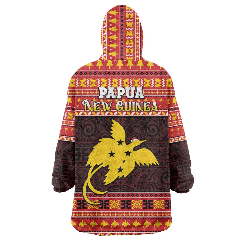 Papua New Guinea Christmas Wearable Blanket Hoodie Santa Raggiana