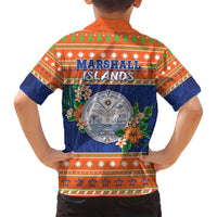 Marshall Islands Christmas Family Matching Long Sleeve Bodycon Dress and Hawaiian Shirt Marshallese Seal Meddi Kirijmoj LT05 - Polynesian Pride