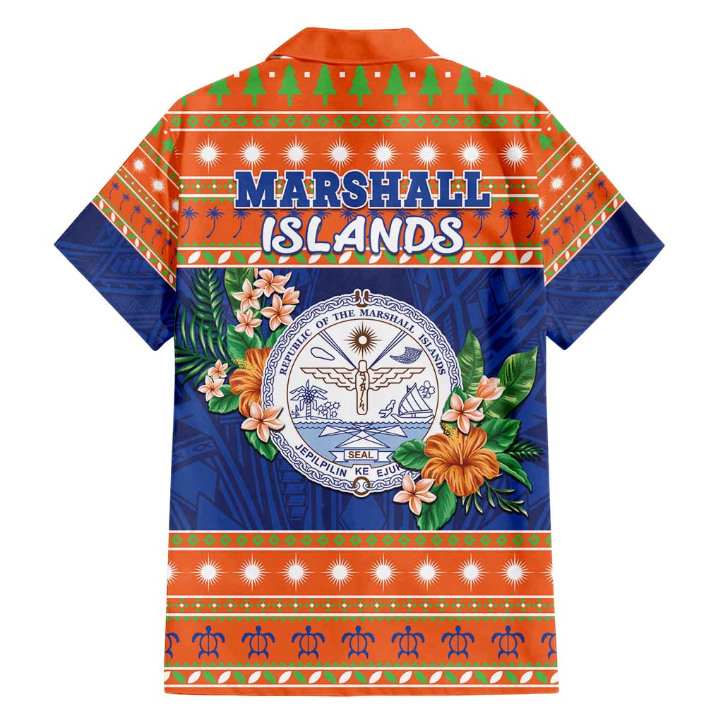Marshall Islands Christmas Family Matching Long Sleeve Bodycon Dress and Hawaiian Shirt Marshallese Seal Meddi Kirijmoj LT05 - Polynesian Pride