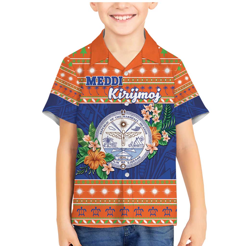 Marshall Islands Christmas Family Matching Mermaid Dress and Hawaiian Shirt Marshallese Seal Meddi Kirijmoj