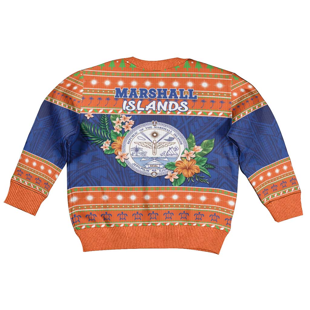 Marshall Islands Christmas Kid Ugly Christmas Sweater Marshallese Seal Meddi Kirijmoj