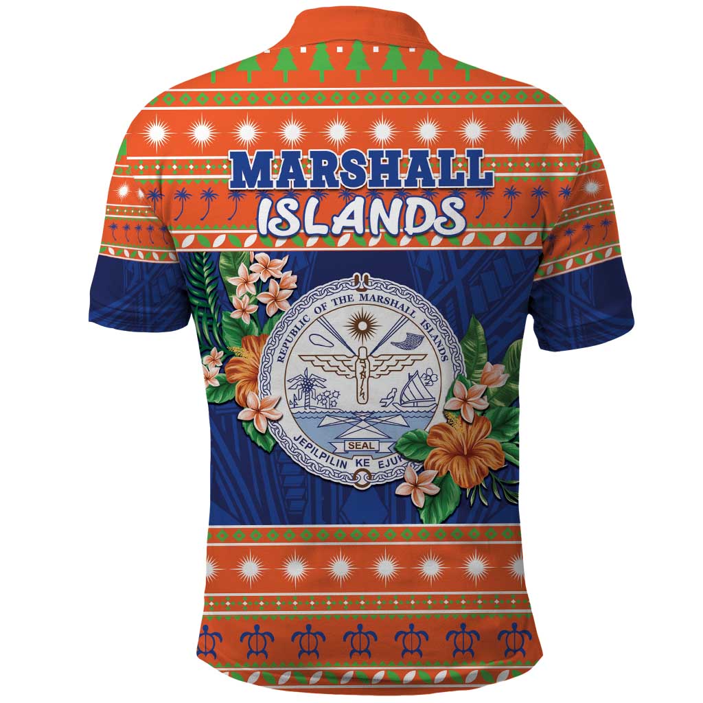 Marshall Islands Christmas Polo Shirt Marshallese Seal Meddi Kirijmoj