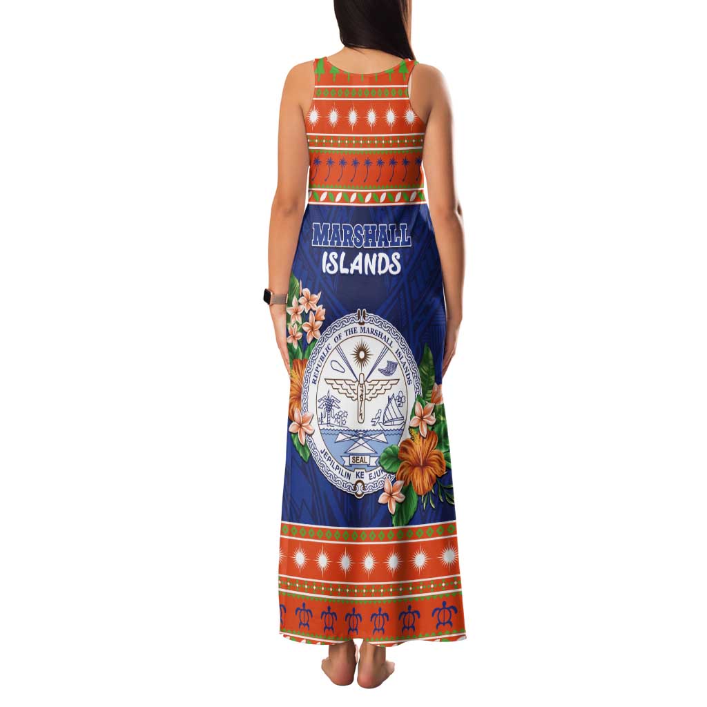 Marshall Islands Christmas Tank Maxi Dress Marshallese Seal Meddi Kirijmoj