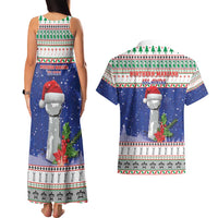 Northern Mariana Islands Christmas Couples Matching Tank Maxi Dress and Hawaiian Shirt Poinsettia Filis Pasgua LT05 - Polynesian Pride