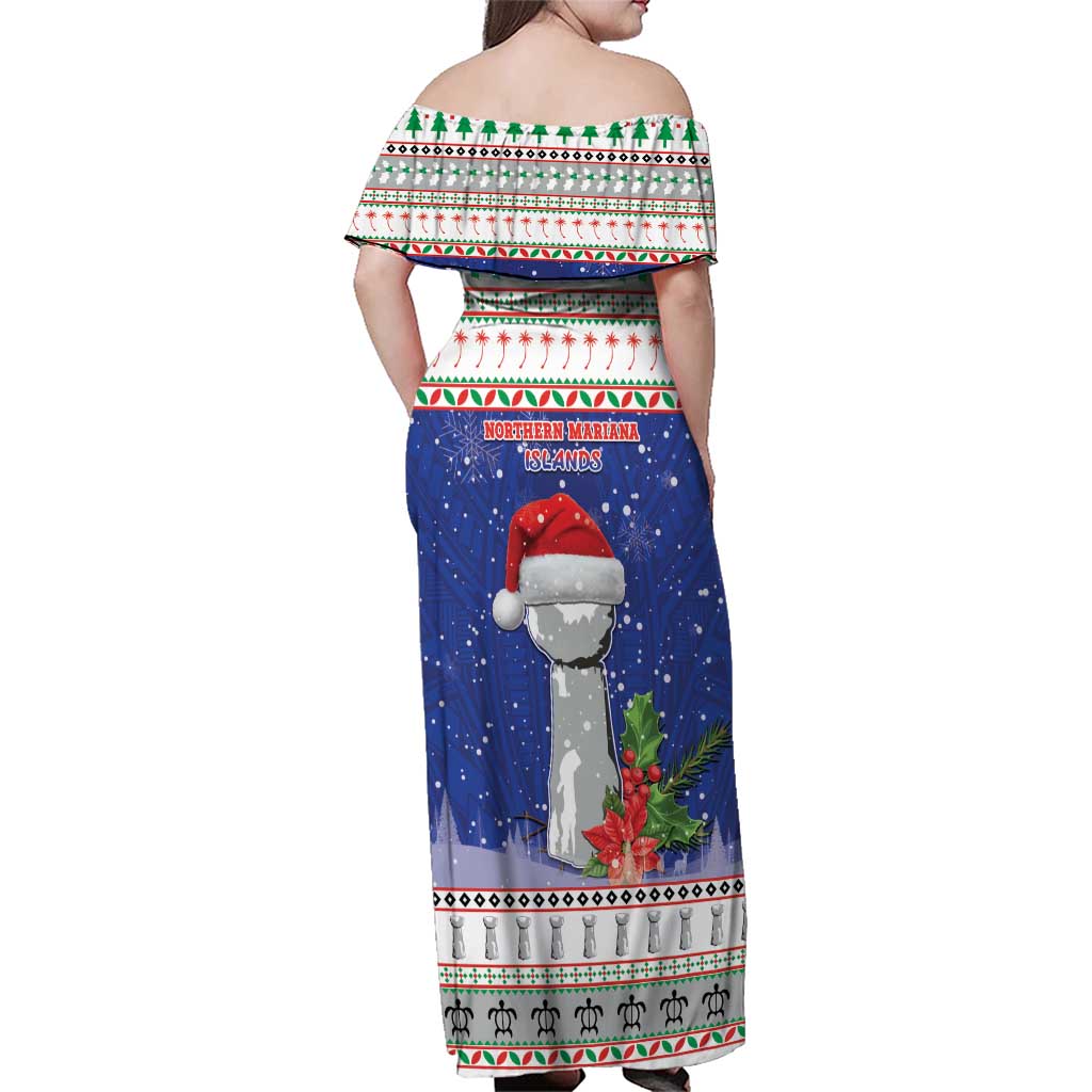 Northern Mariana Islands Christmas Family Matching Off Shoulder Maxi Dress and Hawaiian Shirt Poinsettia Filis Pasgua