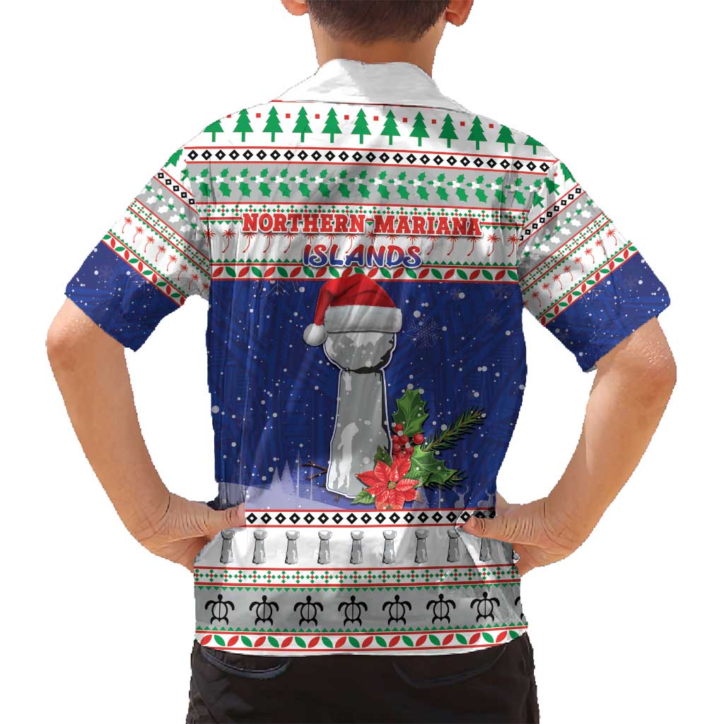 Northern Mariana Islands Christmas Family Matching Puletasi and Hawaiian Shirt Poinsettia Filis Pasgua LT05 - Polynesian Pride