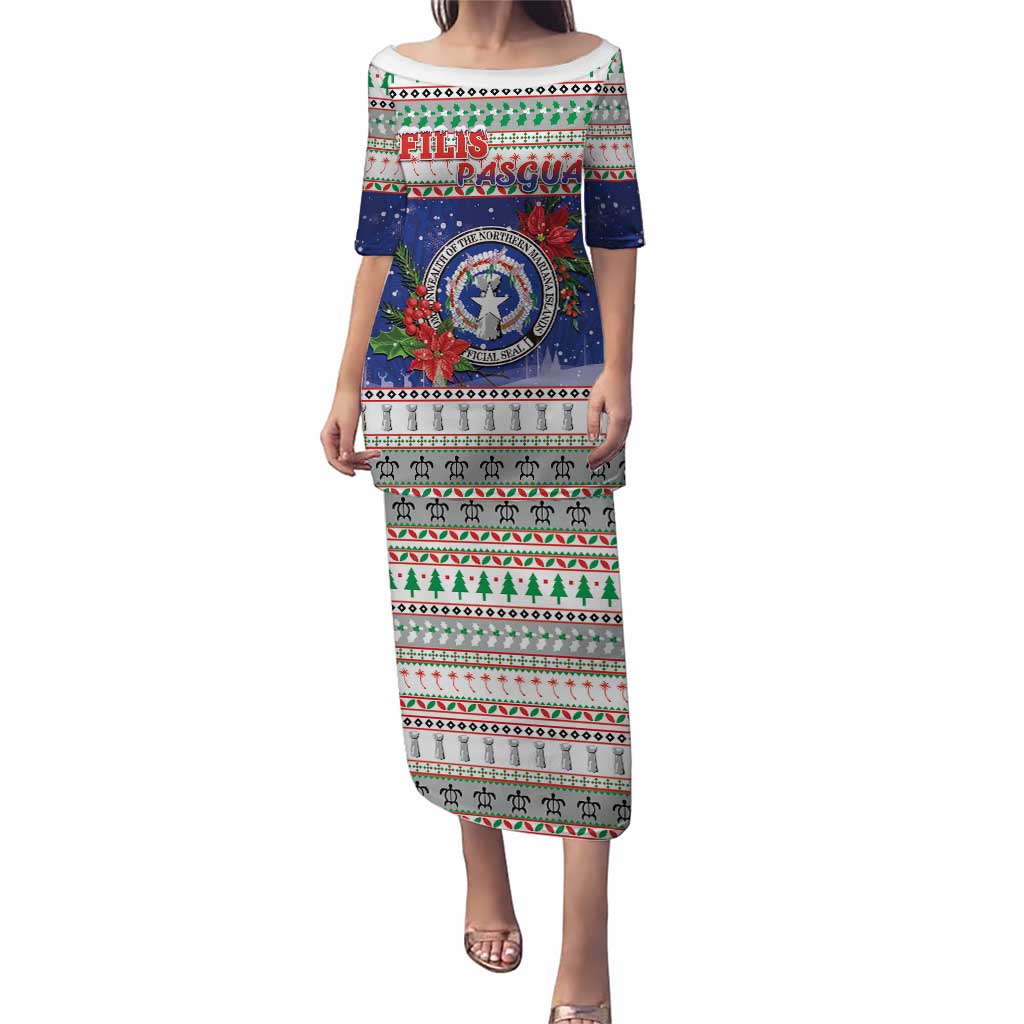 Northern Mariana Islands Christmas Puletasi Poinsettia Filis Pasgua