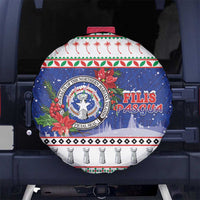 Northern Mariana Islands Christmas Spare Tire Cover Poinsettia Filis Pasgua
