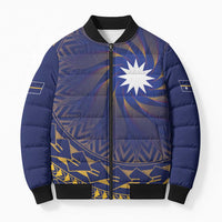 Nauru Angam Day Bomber Puffer Jacket Polynesian Tribal Pattern Unique Style - Polynesian Pride